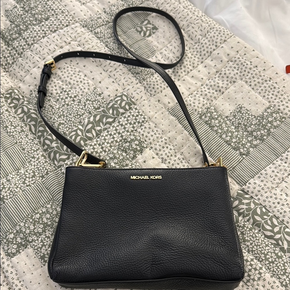 Michael Kors Black Pebbled Leather Crossbody Bag